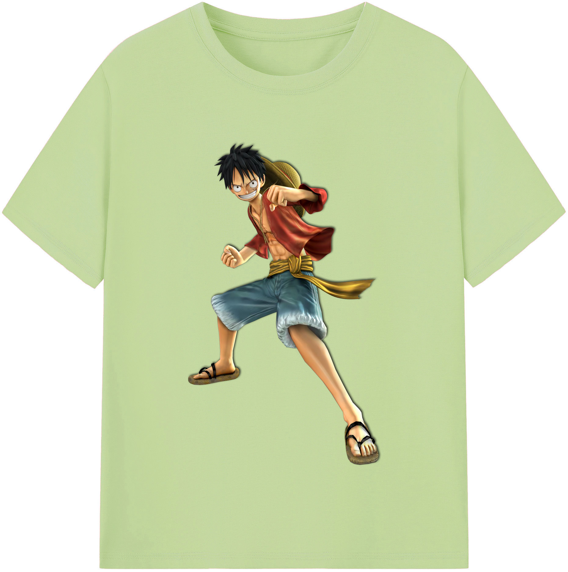 ワンピース モンキー・D・ルフィ ONE PIECE Monkey D. Luffy 綿100％半袖Tシャツ（フロントプリント）